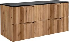 Zdjęcie Rodan Zestaw Mebli Łazienkowych Vena Z Szafkami Podumywalkowymi 60Cm Dąb Craft Złoty I Blatem 120 Czarny - Dąbrowa Tarnowska