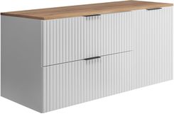 Zdjęcie Rodan Zestaw Mebli Łazienkowych Flow Z Szafką Podumywalkową 80Cm Pod Blat 40Cm Biały Blatem 120Cm Dąb - Muszyna