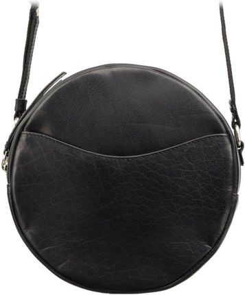 Czarna Skórzana Torba Damska Visconti S-43 z Regulowanym Paskiem i Dwoma Zewnętrznymi Kieszeniami