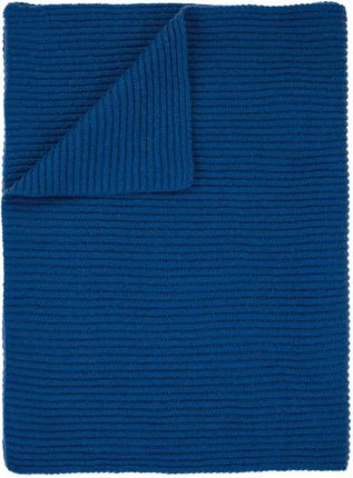 Szalik Damski SZAFIROWY Dzianinowy Długi Gładki Szal Prążkowany Casual