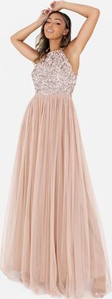 Maya Deluxe Sukienka Wieczorowa Maxi Cekiny Eu 40 Uk 12