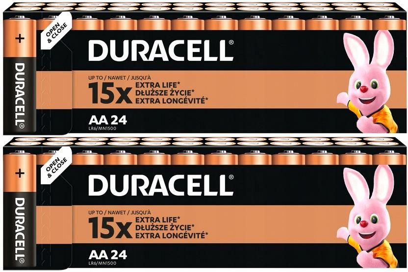Duracell 48x Baterie Alkaliczne Aa R6 LR6 1,5V Duża Paluszki Oryginalne ...