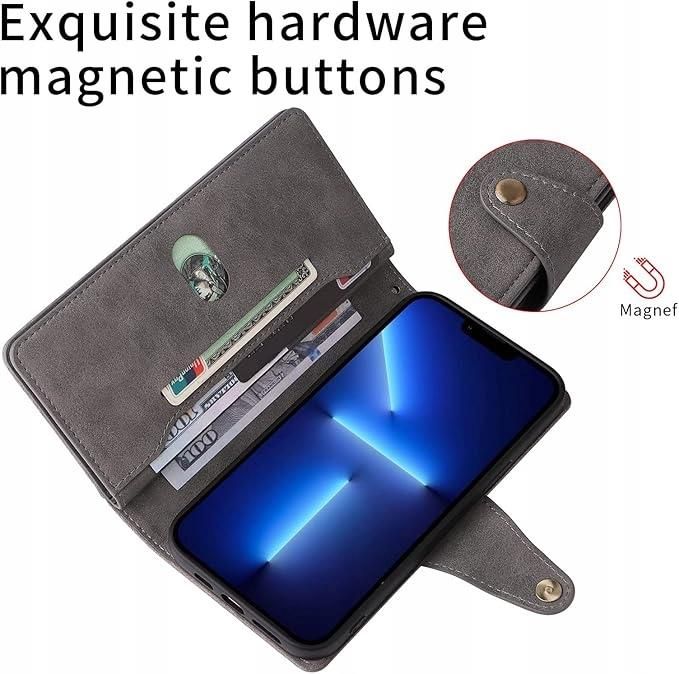 ESONG Cover Portafoglio Con Cerniera Per Google Pixel 6a - Pelle PU Con Supporto, Slot Carte E Cinturino - 2