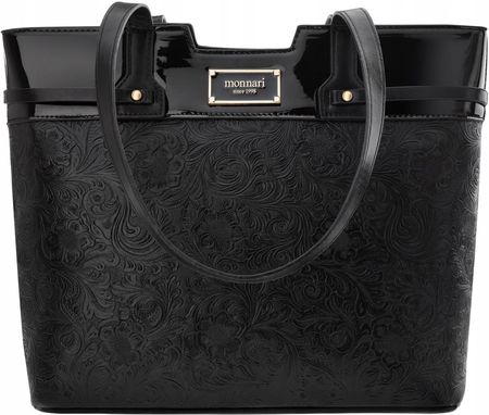 Monnari Torba Ze Zdobieniem Torebka Shopper Duża Sztywna Aktówka Kwiaty