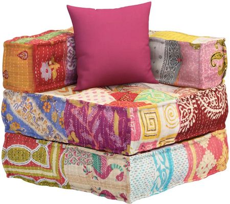 Gravora Modułowa Sofa Narożna Z Funkcją Pufa Wielokolorowa 70X70X56Cm Bawełna (G08191879)