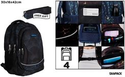 Zdjęcie Mp Main Paper Plecak Czterokomorowy 30X16X42Cm + Piórnik - Maków Podhalański