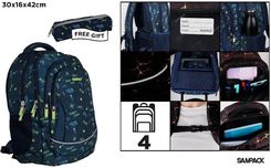 Zdjęcie Mp Main Paper Plecak Czterokomorowy 30X16X42Cm + Piórnik - Maków Podhalański