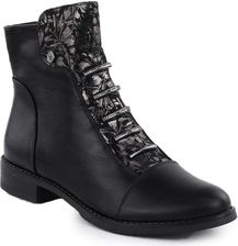 Zdjęcie Botki damskie kwiaty czarne w kwiaty Jezzi ASA62-16 - Toruń