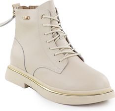 Zdjęcie Skórzane botki damskie workery beżowe Goe SS2N4100 - Sompolno