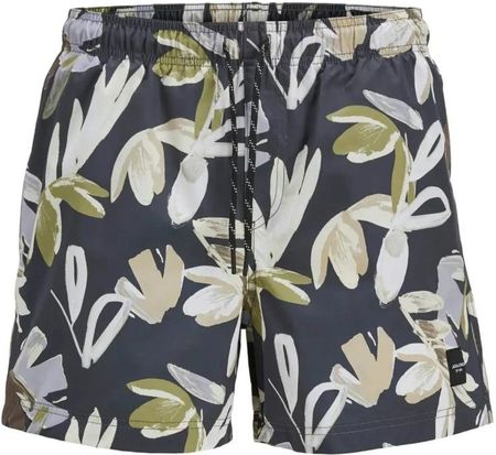 Duże męskie spodenki szorty kąpielowe wzorzyste Jack & Jones 12280732 granatowe