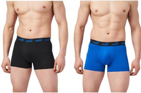 Puma bokserki majtki męskie 2-Pack niebieskie czarne wygodne bawełna