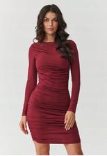 Zdjęcie Dopasowana sukienka mini z marszczeniem bordowa M899 - Dąbrowa Tarnowska