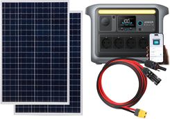 Zdjęcie Zestaw: przenośna stacja zasilania Anker Solix C1000X 1056Wh 1800W + 2 x panel fotowoltaiczny Volt Polska POLI 110W 18V [1016x670x30x25mm] + kabel 10m - Pyskowice