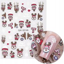 Zdjęcie Molly Nails Naklejki Świąteczne Samoprzylepne Zimowe Renifery 5D - Wrocław