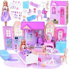 Zdjęcie Jokomisiada Rozkładany Domek Dla Lalki Walizka Mebelki + Lalka Anlily Za5694 - Bochnia