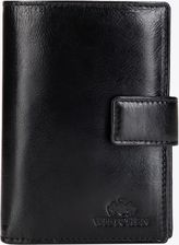 Zdjęcie Męski portfel skórzany z zapięciem na napę średni czarny - Tarczyn