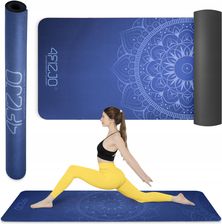 Zdjęcie 4FIZJO Mata Zamszowa Do Jogi I Ćwiczeń Medytacji Pilatesu Lekka Miękka 1,5Mm Niebieska - Szepietowo