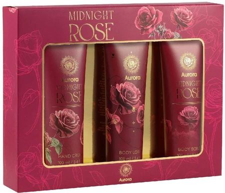 Aurora Midnight Rose Zestaw Prezentowy Peeling Do Ciała 100ml + Balsam Do Ciała 100ml + Krem Do Rąk 100ml