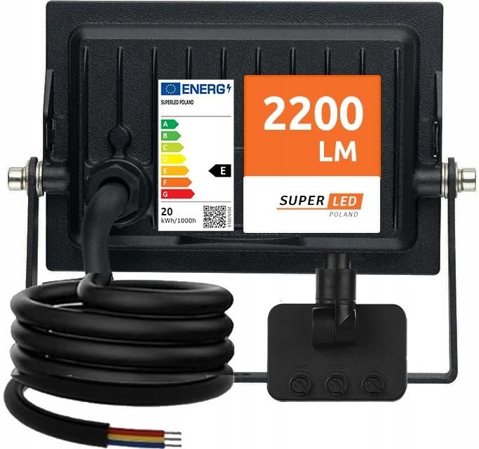Lm 2200 Superled Halogen Naświetlacz Led 20W 2200 Lm Ip65 Czujnik Ruchu Mocny ...