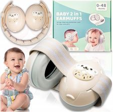 Słuchawki Wygłuszające Ochronne Dla Dzieci Niemowląt Nauszniki Beżowe