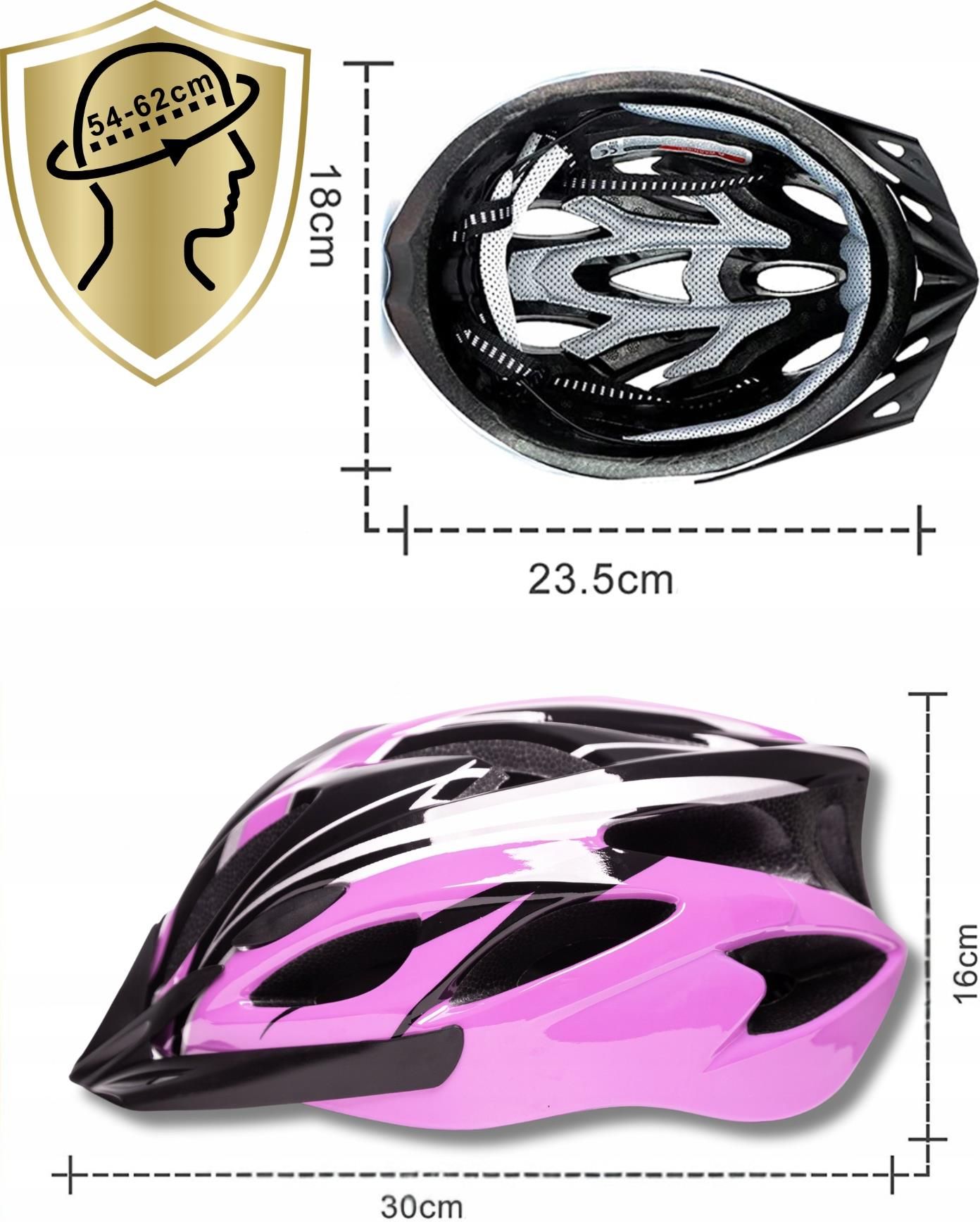 Ercole Kask Rowerowy Damski Szosowy Mtb Regulowany Na Rower Rolki ...