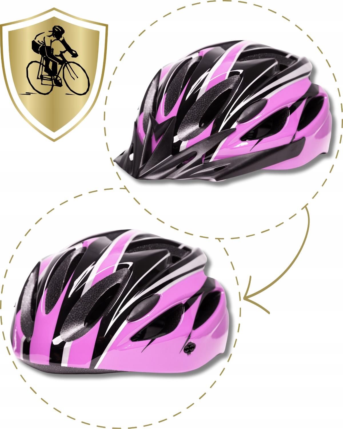 Ercole Kask Rowerowy Damski Szosowy Mtb Regulowany Na Rower Rolki ...