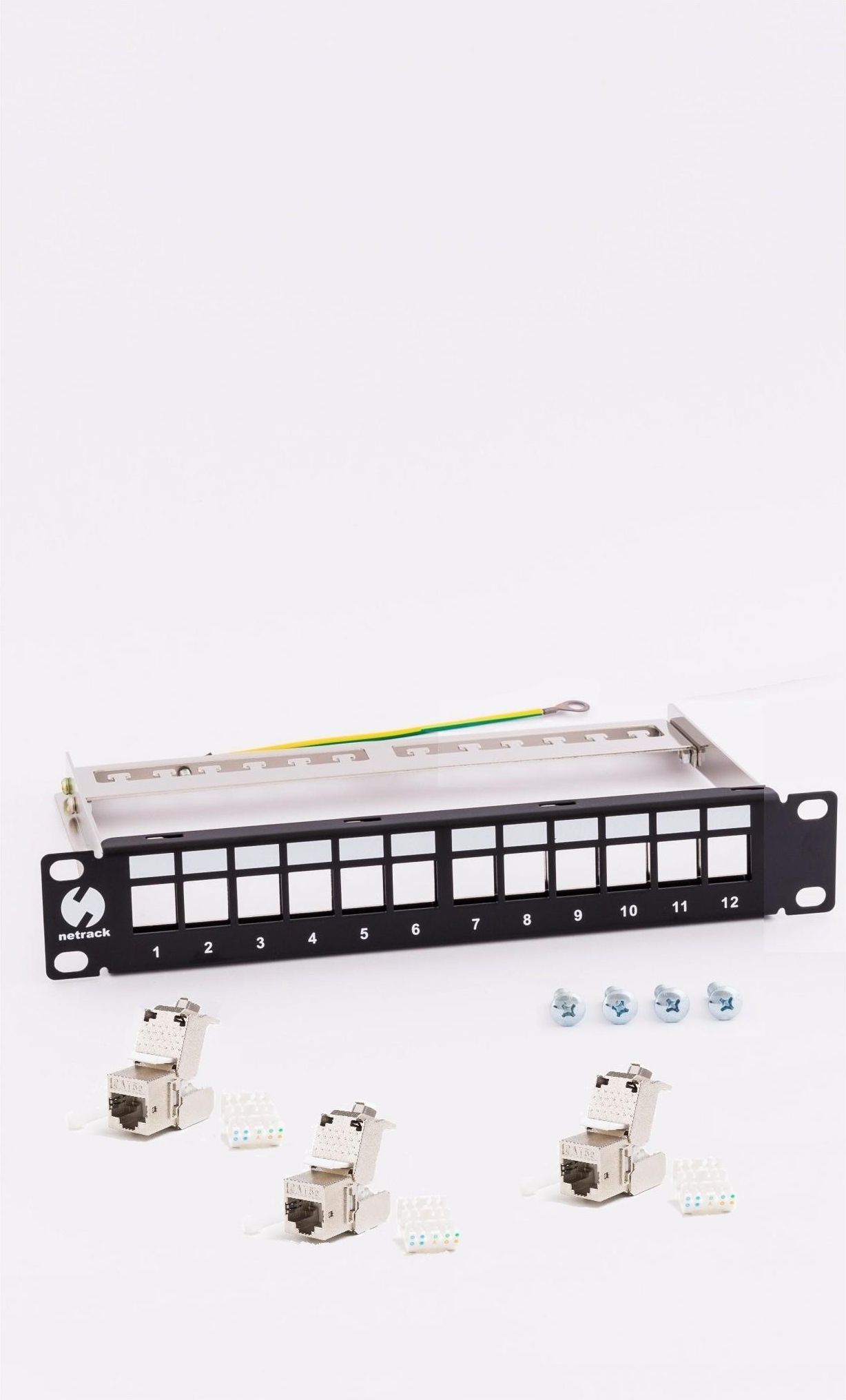 Keystone Rack Panel Netrack Patch panel keystone Rack 10 12 porty, Ftp, Stp, wyposażony ...