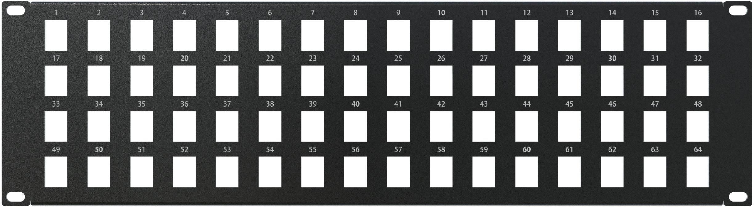 Stalflex Patch Panel Rack 19 3U 64 Sloty Czarny do Szaf Sieciowych Rack ...