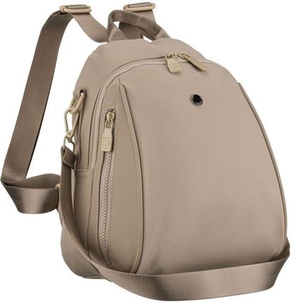 Miejski plecak damski wykonany z poliestru w kolorze ecru, wyposażony w dodatkowy pasek - Peterson