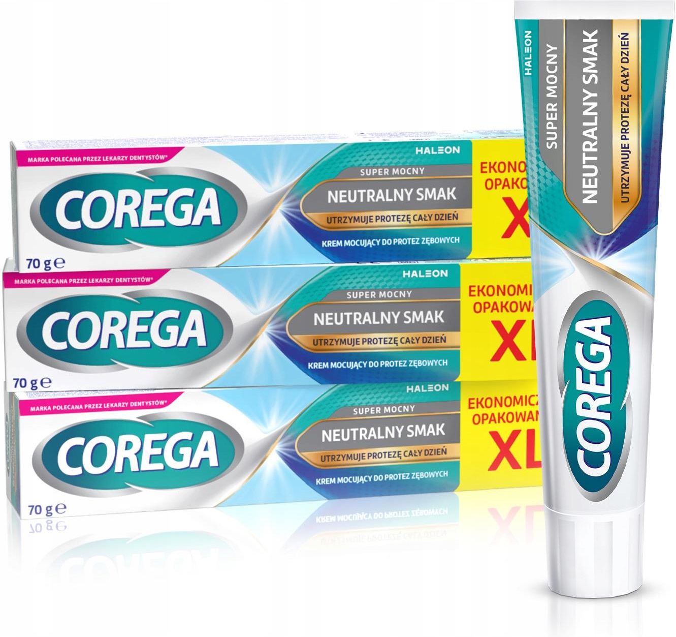Corega Klej Mocujący Mocny Neutralny Smak 3x70g - Opinie i ceny na Ceneo.pl