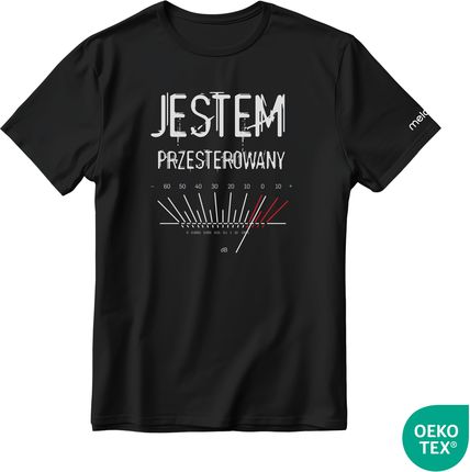 Koszulka audiofila (t-shirt melomana) premium Melodika "Jestem przesterowany" 190g 100% bawełna Rozmiar: XXL