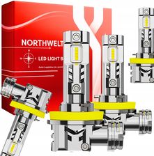 Żarówki H11 Led Samochodowe Homologacja Canbus Białe Światło Mocne 50W 2szt.