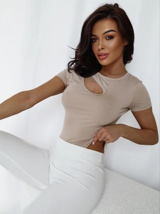 BODY klasyczne z łezką - BEŻOWY - Uniwersalny