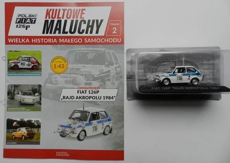 Miniature Polski Fiat 126p Rajd Akropolu 1984 1:43 Hachette – Neuf – Modèle Rallye