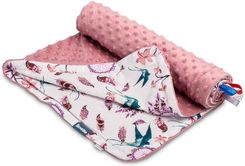 Zdjęcie Sensillo Kocyk Minky Retro Róż Ptaki 75X100Cm - Bieżuń