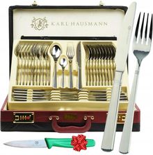Karl Hausmann Zestaw Sztućce Srebrne Połysk Premium 72 El Komplet 12 Os Walizka + Gratis