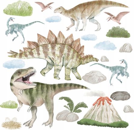 Dekoracyjne Naklejki Na Ścianę Do Pokoju Dziecięcego Dinozaury Dla Chłopca