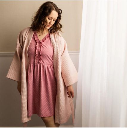 Eevi Koszula Ciążowa i do karmienia Linda różowa w serca XL | TANIEJ Z KODEM