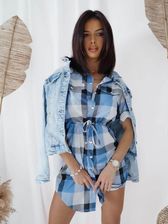 Zdjęcie Sukienka koszulowa w kratę BLUE - S/M - Sulejów