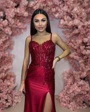 Zdjęcie Sukienka Chocolate długa kolor bordowy - Andrychów