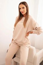 Zdjęcie Komplet damski bawełniany z nadrukiem Minimal beżowy - Łask