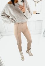 Zdjęcie Legginsy z klamrami BEŻOWE 6589 - S/M - Kamieńsk