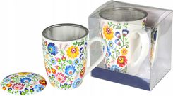 Livello Kubek Z Zaparzaczem Sitko Pokrywka Folk Do Zi� Herbaty 6358 (CR3F3)