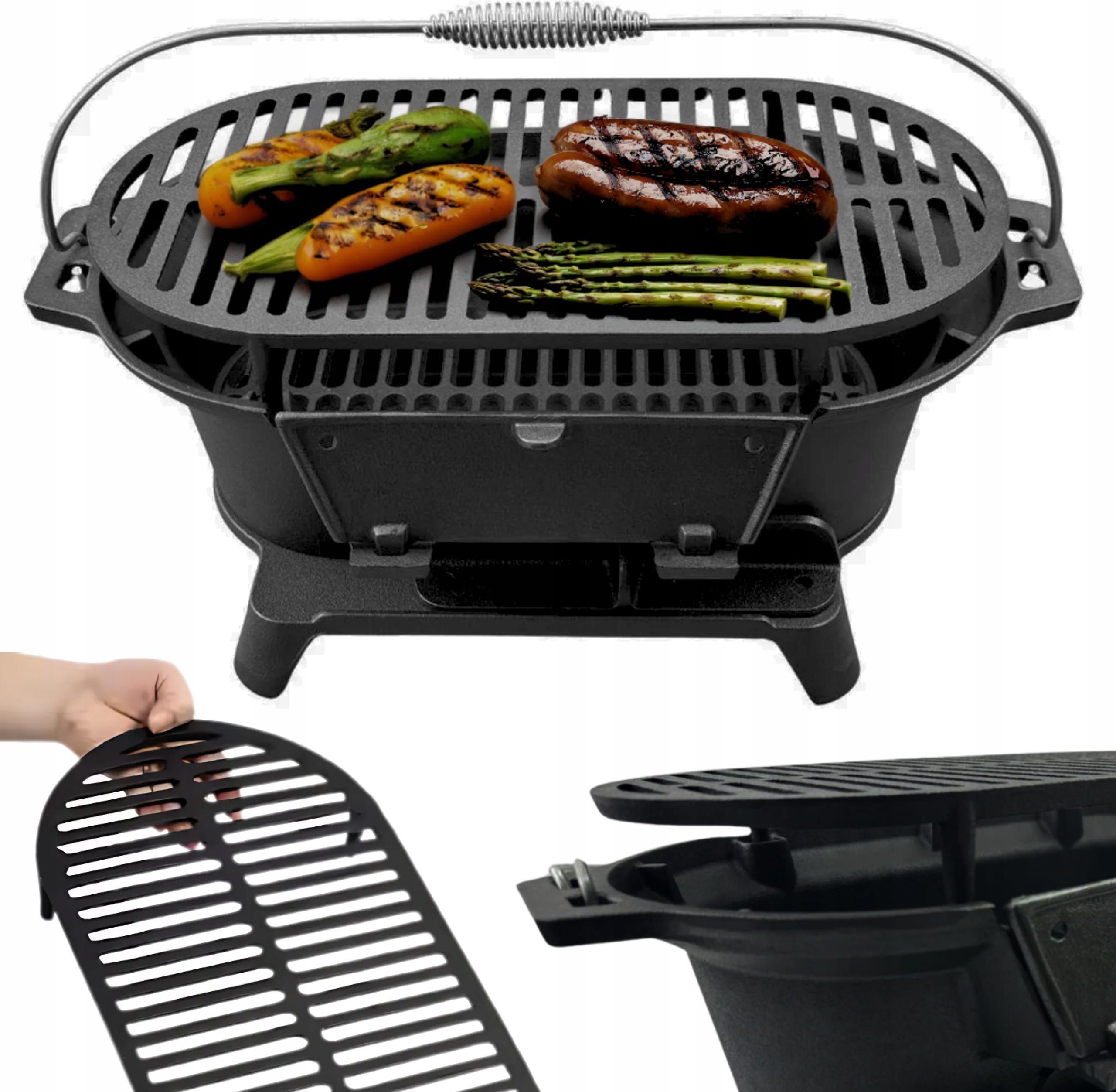 Hage Grill Węglowy Z Rusztem Żeliwnym Ogrodowy Żeliwny Mały 43cm X 23 ...