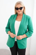 Zdjęcie Marynarka damska Plus Size bez zapięcia z podszewką XL/2XL zielona - Łódź
