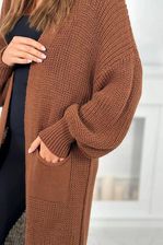 Zdjęcie Sweter długi kardigan czekoladowy - Łódź