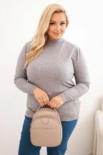 Zdjęcie Sweter damski Plus Size z wiskozy z golfem szary - Pabianice