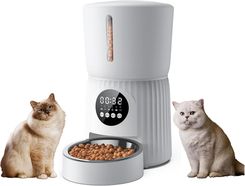 Zdjęcie Automatyczny Podajnik Karmy Dla Kota Psa Dozownik Timer Miska 4L Biały - Kalisz