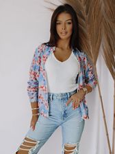 Zdjęcie Bluza na suwak w KWIATY - SZARY - Uniwersalny - Łódź