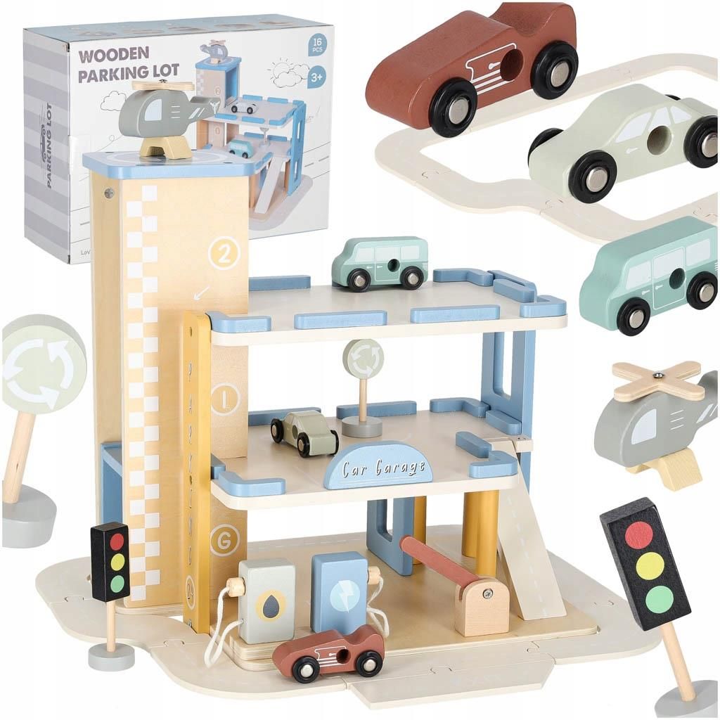Ikonka Gara Drewniany Dla Dzieci Parking Tor Samochodowy Pi trowy ikonka-gara-drewniany-dla-dzieci-parking-tor-samochodowy-pi-trowy